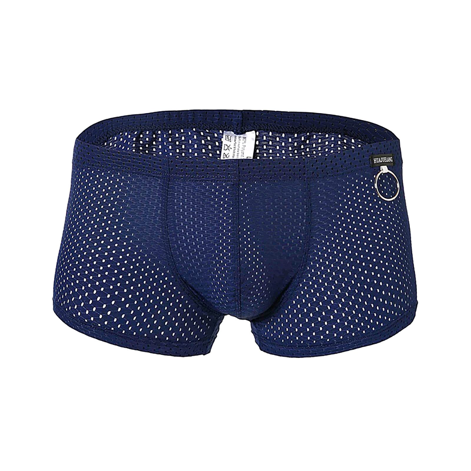 Men's Mesh Solid Color Boxer Pants Men Underwear Underpants Breathable Soft Panties