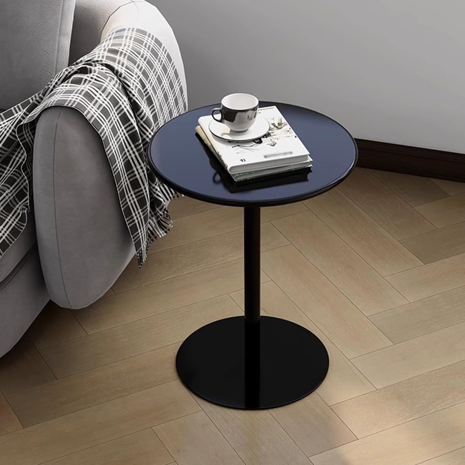 Piccolo tavolo rotondo da bar alto con robusta base in metallo, salvaspazio, tavolo da pranzo per cucina, arredamento moderno per la casa, ideale per piccoli spazi