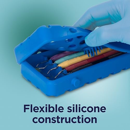Miniatura 5 de Practicon Casete fresco de la autoclave del silicón del casete 2 para los instrumentos dentales, bandeja del instrumento del tamaño 10, púrpura