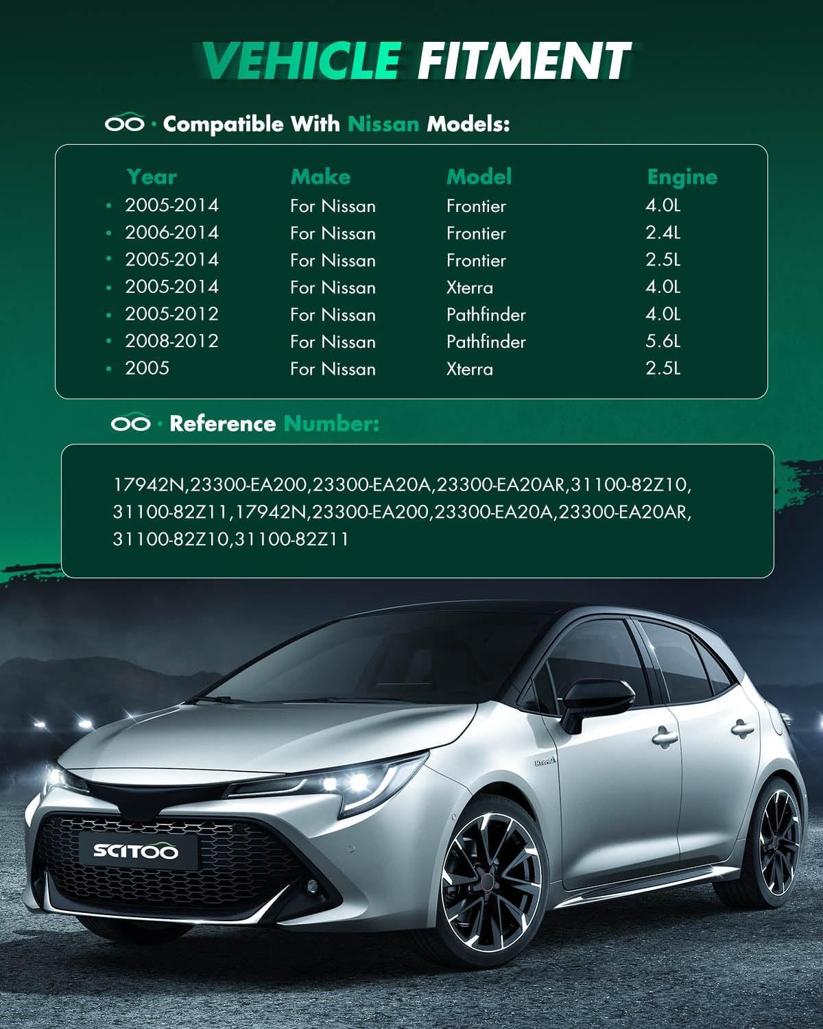 SCITOO Starter Motor fit for Nissan for Frontier 2005-2010 2012-2014,for Nissan for Pathfinder 2005-2010 2012,for Nissan for Xterra 2005-2014 Replacement Starter 17942N
