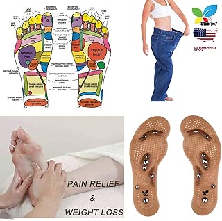 STCORPS7 Slim Fast Acupressure Slimming Insoles Pad Foot Massager Magnetic Massage Insole Foot Cushion Therapy Weight Loss 24cm (Women) - coolthings.us
