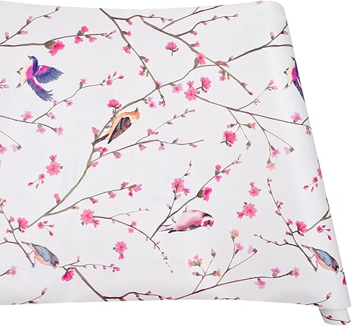 Miniatura 9 de Yifely Peel & Stick - Revestimiento de estante extraíble para cubrir apartamentos, armarios de mesitas de noche, pájaros melocotón, 17.7 pulgadas