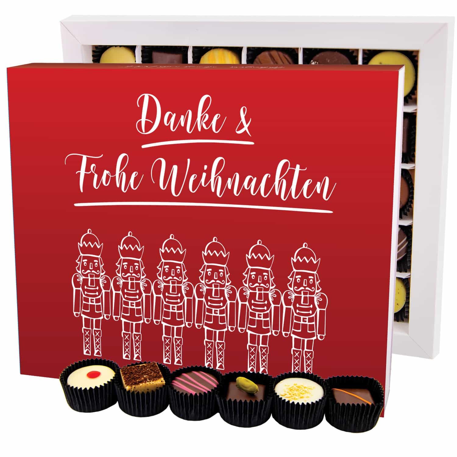 Hallingers Genuss Manufaktur Pralinen Weihnachts-Geschenk - ohne Alkohol, handmade aus Confiserie-Edelkakao in wertiger XXL-Geschenkbox "Danke & Frohe W...", Weihnachten für Frauen Männer