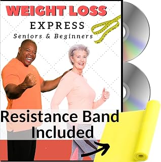Weight Loss Exercise for Seniors and Beginners- 5 Fat Burning Workouts + Resistance Band. Easy to follow fitness program, burns calories, fun to do! Low impact exercise DVD for seniors and beginners.