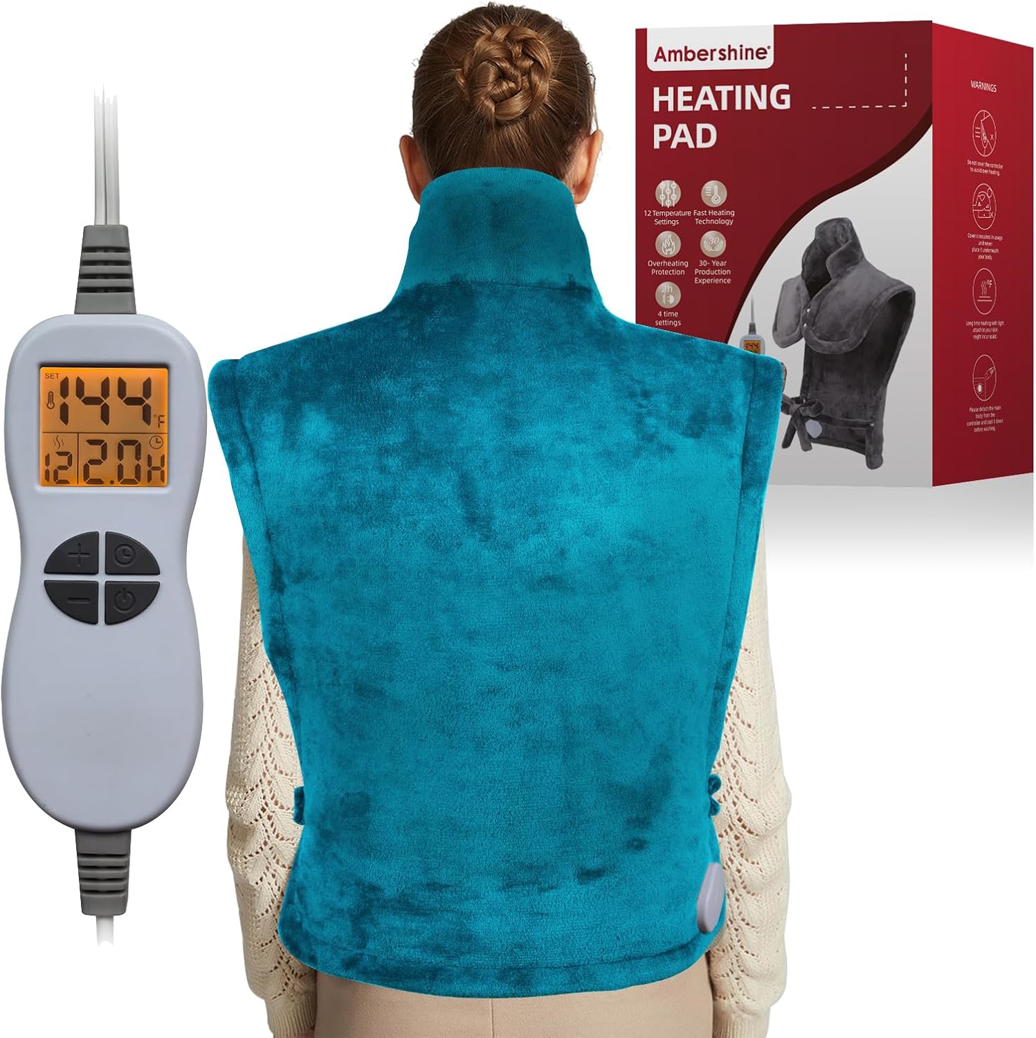 Ambershine 26x35 Heating Pad XXXL with 12 temp settings