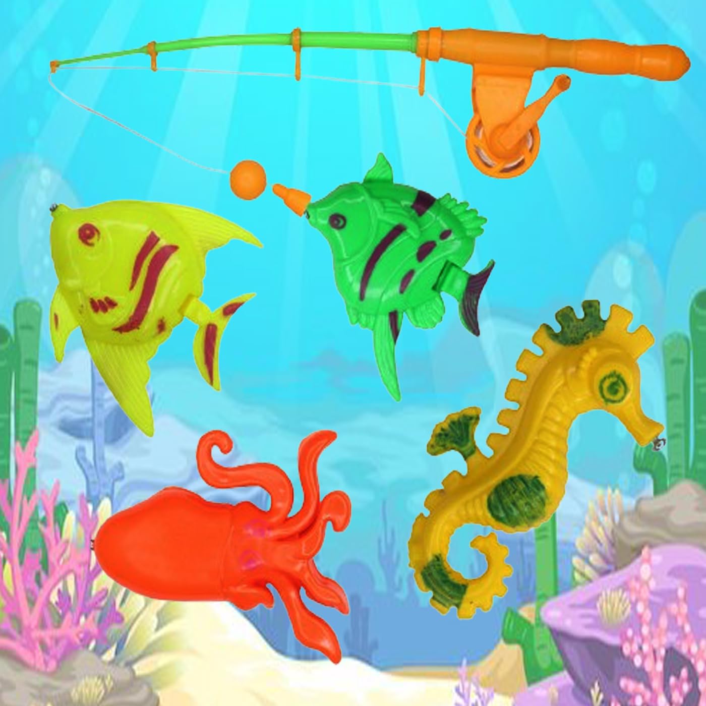 Prime Magnetic Fishing Catching Game Pool Toys with 4 Fish and 1 Rod for Kids Playing Pack of 1 (B0D9SG3KDJ) Amazon Price History, Amazon Price Tracker