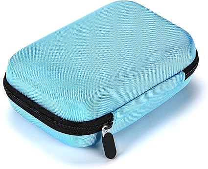Hipiwe Hard Shell Essential Oil Carrying Case Holds 12 Bottles (Can hold 5ml, 10ml, &10ml Rollers) Travel Size Essential Oils Bag Organizer (Blue)