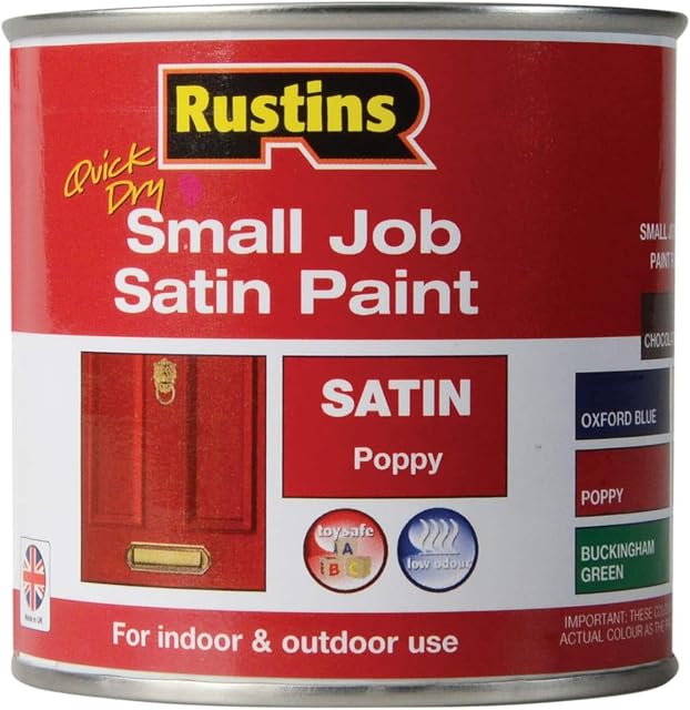 RUSTINS SPPOW250 250 ml QD Small Job Satin Paint - Poppy
