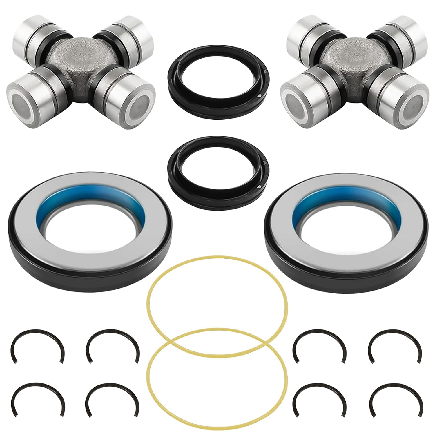 Front Axle Seals & Greasable U Joint Kit Compatible with F-250/F-350 Super Duty 2005-2014, Replace# 2017426 2023068