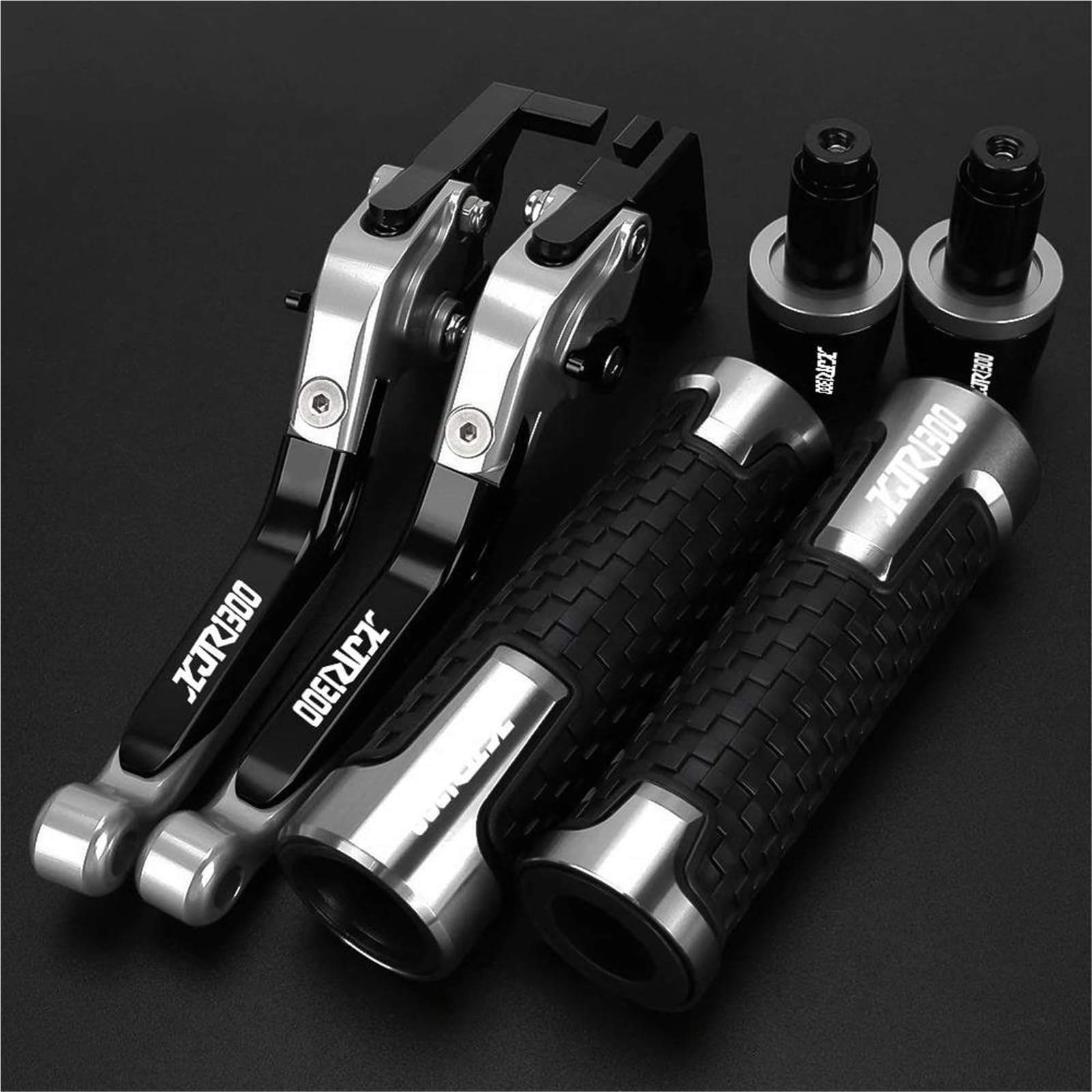 TGVSELPJ Motorcycle Part Folding Extendable Moto Adjustable Clutch Brake Levers Handbar Grips Ends for Y-AMAHA XJR1300 XJR 1300 1995-2003(Black1)