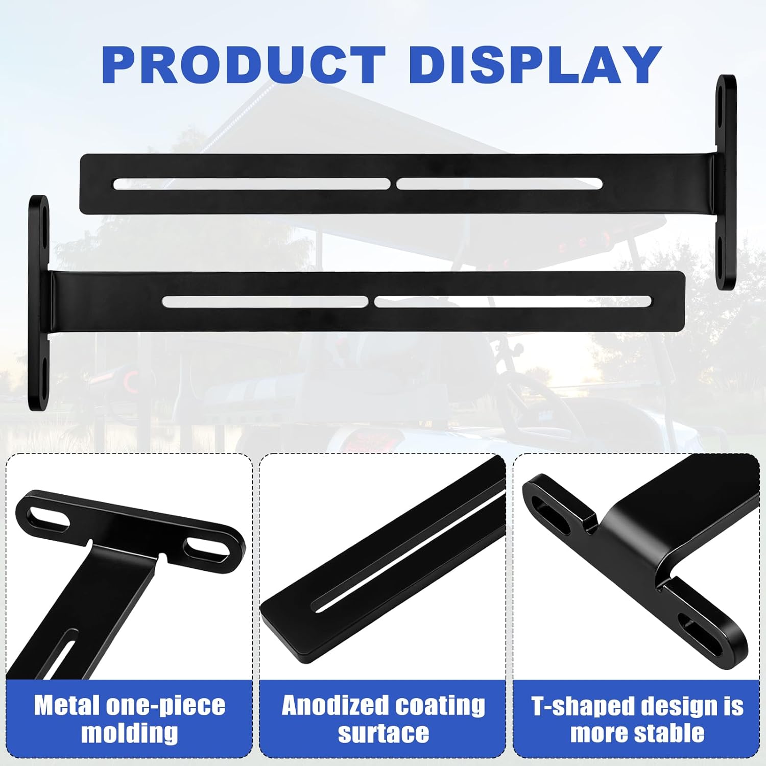 Heavy-Duty Golf Cart SouldBar Mount T-Bracket, Adjustable Steel Roof Soundbar Mounting Bracket for SE18, SE26, SEB26, SEDS32 Soundbars — Universal T-Shaped Bracket for Golf Carts