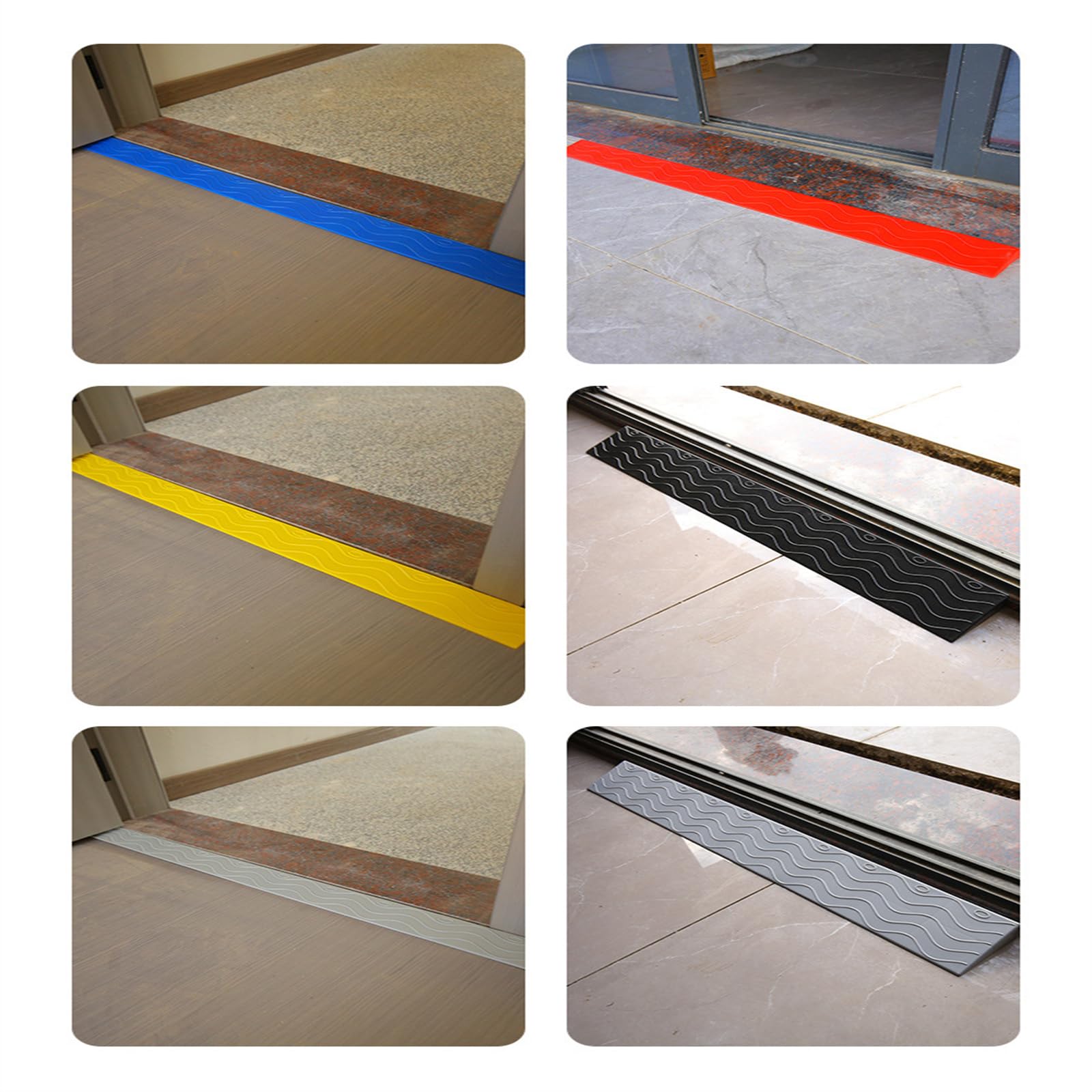 Rampas de umbral, elevadores de umbral para sillas de ruedas, banda de transición antideslizante para puertas, escaleras, caminos, robots aspiradores, scooters de movilidad, amarillo, 100 x 16 x 7,5