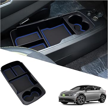 RUIYA Compatible with Kia EV6 2021-2024 2025 Centre Console Storage Box, EV6 Console Organiser Tray Centre Storage Box Centre Console Box Kia EV6 Accessories
