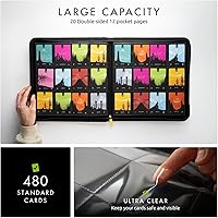 Vista 3 de Vault X Carpeta de 12 bolsillos con cremallera para tarjetas coleccionables – 480 tarjetas, material de álbum Exo-Tec premium, 20 páginas de carga