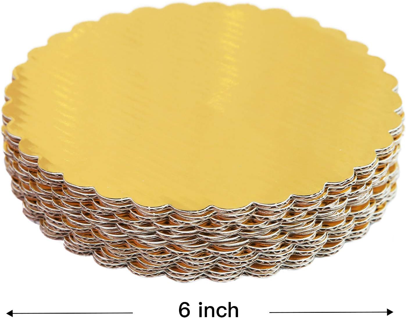 ONE MORE [30pcs] 6" Gold Cakeboard Round,Disposable Cake Circle Base Boards Cake Plate Round Coated Circle Cakeboard Base 6inch,Pack of 30 (Gold, 30) - Image 2