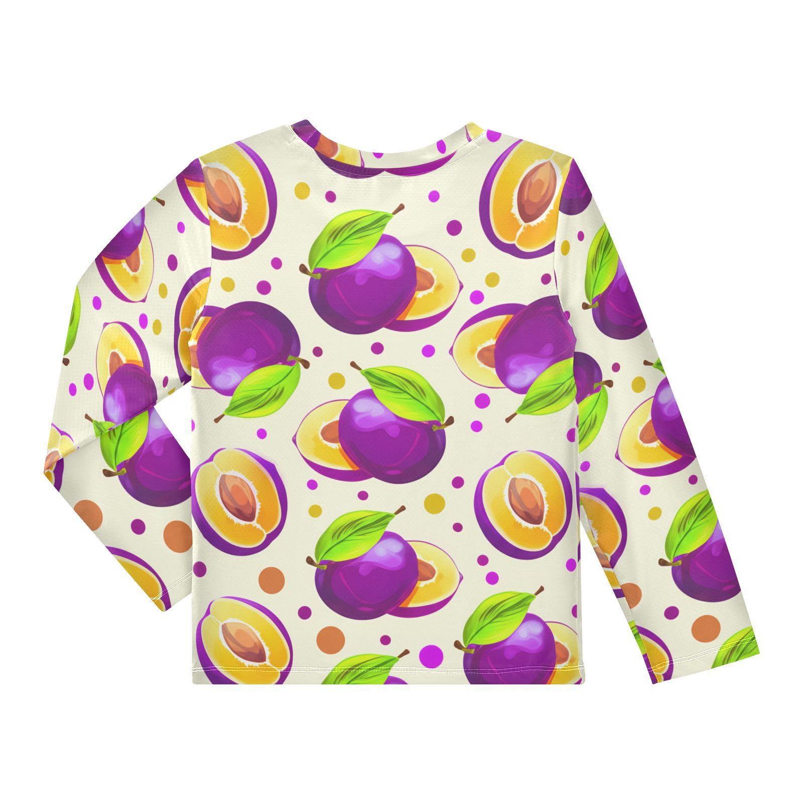 Leaves Polka Dot Beige Boy's Rash Guard Swim Shirt Long Sleeve Sun Shirt for Kids Toddlers UPF50+ 3T