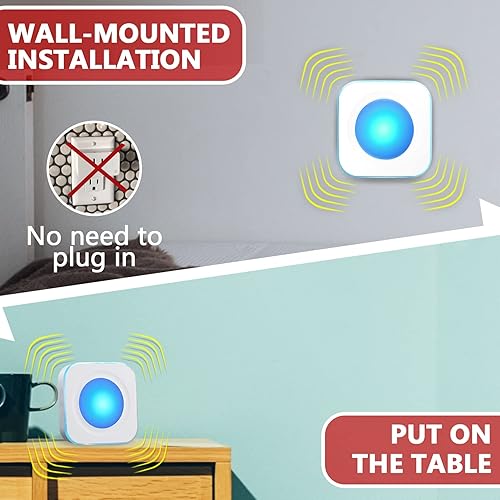 Miniatura 4 de Timbre inalámbrico con pilas, para el hogar, con discapacidad auditiva, de 1200 pies, con 1 botón de timbre y 2 timbres portátiles, 36 tonos de