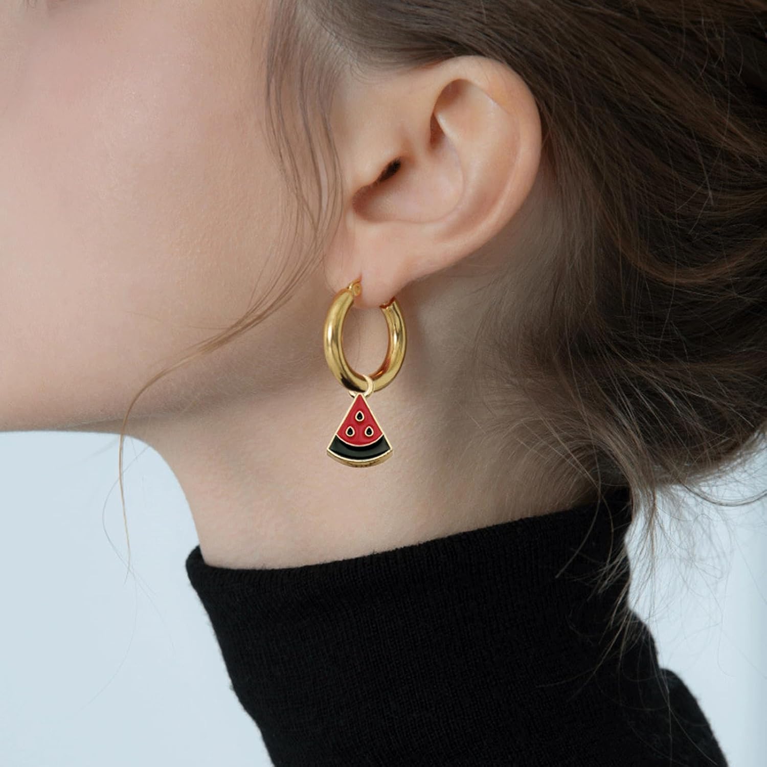 100PCS Red Cherry Alloy Charms, Cute Food Enamel Pendants, Gold Enamel Charms, Mini Fruit Dangle for Necklace Bracelet Earrings Jewelry Making DIY Crafts - Image 3