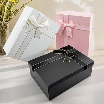 Pink Gift Box with Lid 21.5x16x8cm Premium Present Box