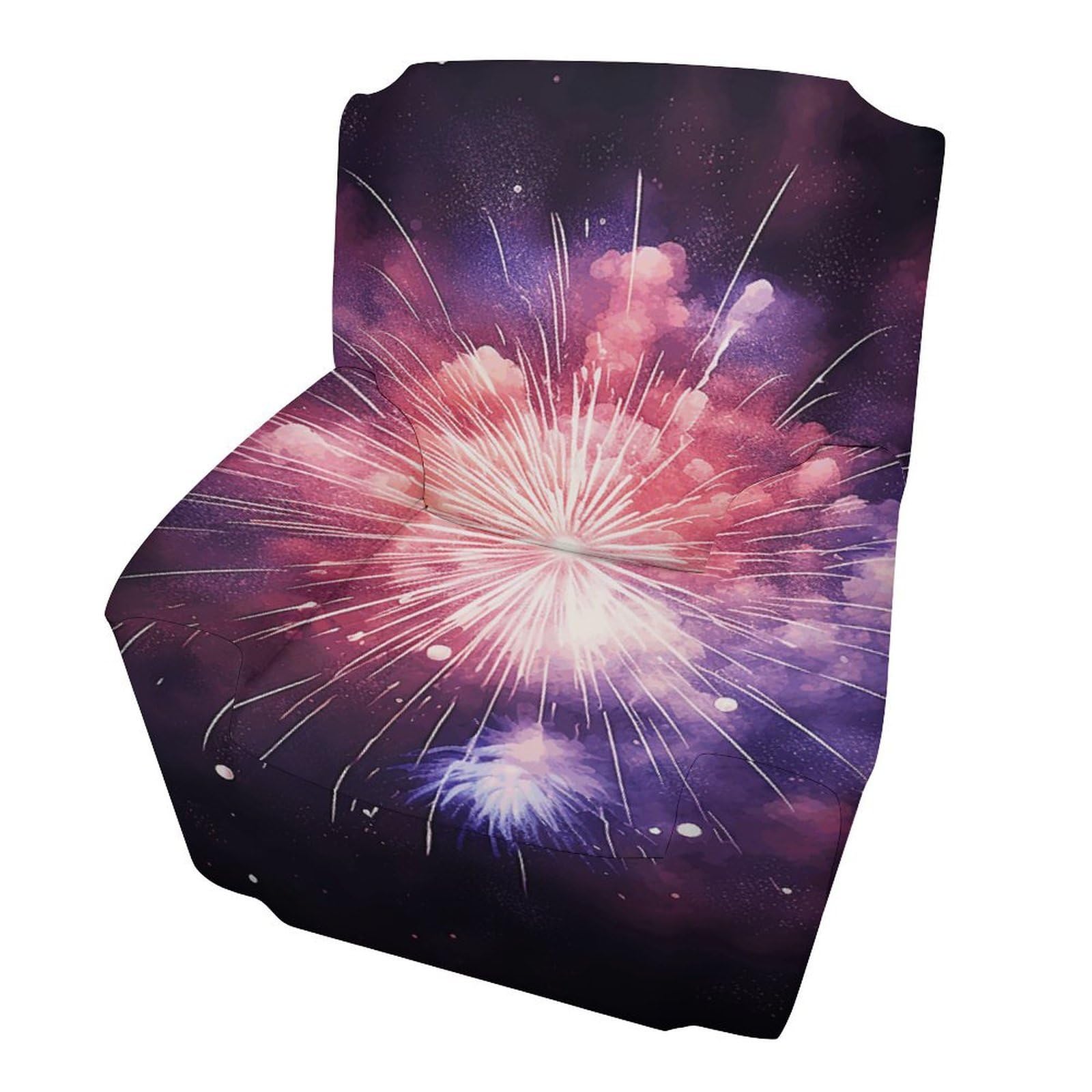 Fodpand Style Exploding Fireworks Sofa Cover Soft 1 Seater Sofa Slipcover For Pets Washable,Couch Cover With Elastic Straps Furniture Protector