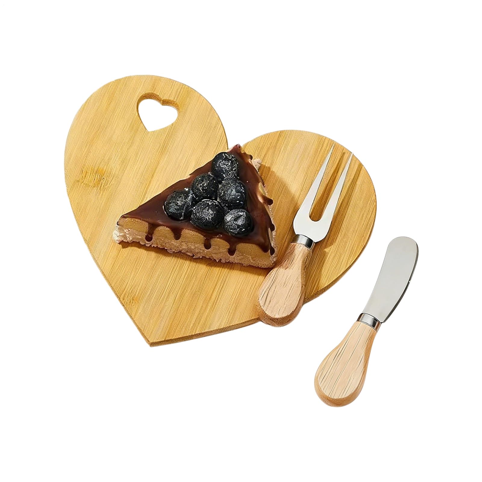 Charcuterie Boards | Heart Shaped Serving with Fork,Small Charcuterie Tray Cheese Platter,for Indoor Outdoor Kitchen Camping Birthday Valentines Day Party Food Fruit