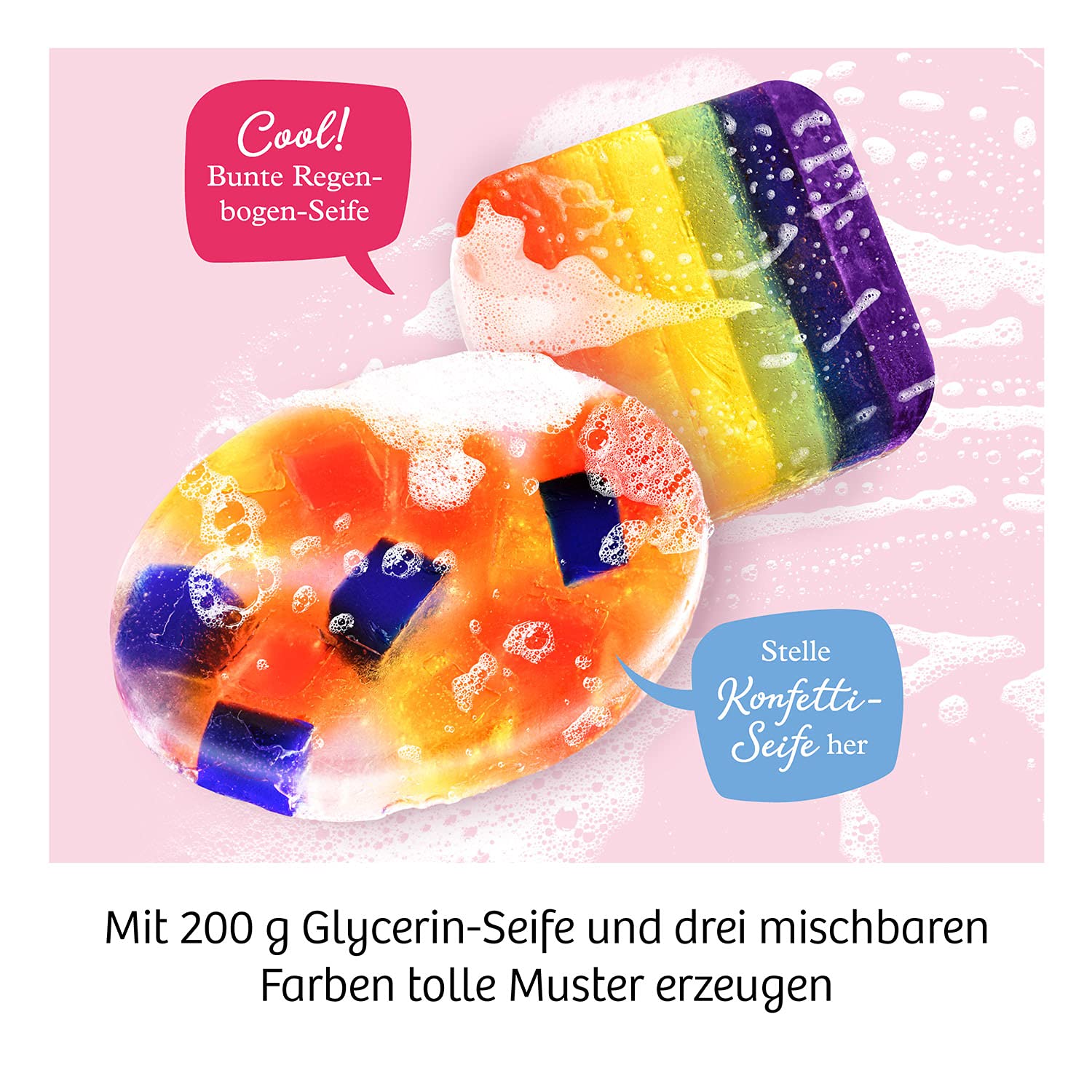 KOSMOS 671518 Seifen-Atelier, Gestalte traumhafte Einzelstücke, Komplett-Set mit Gießformen, Werkzeug, Farben, Rohmasse, Experimentierkasten für Mädchen u.Jungen ab 8-12 Jahre zu Kosmetik u. Chemie - 3