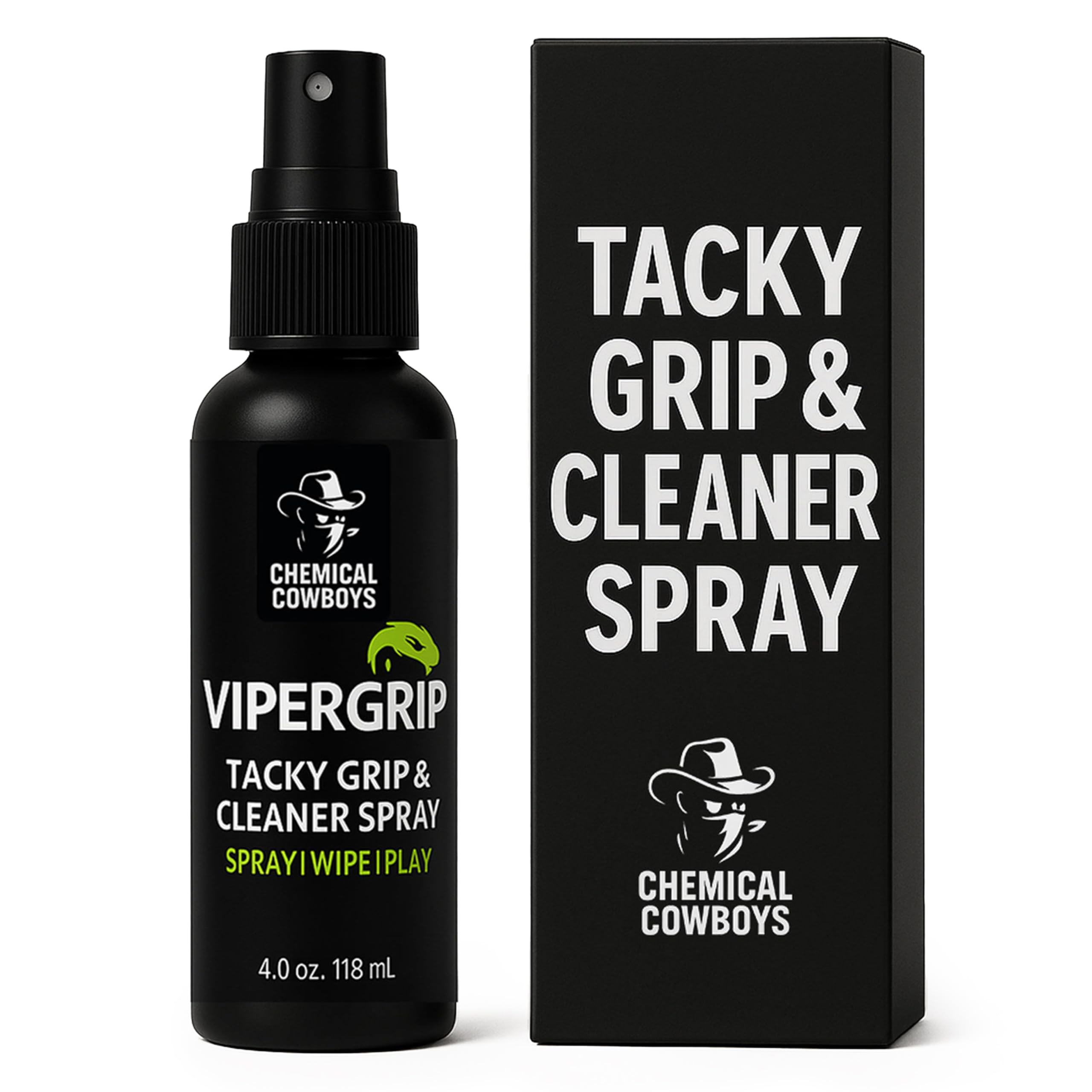 ViperGrip - Tacky Grip Spray & Cleaner – 2-in-1 Sports Grip Restorer for Golf, Baseball, Football, Basketball, Tennis, Pickleball – Removes Oil & Dirt – Enhances Grip & Control - (4 oz / 125 mL)