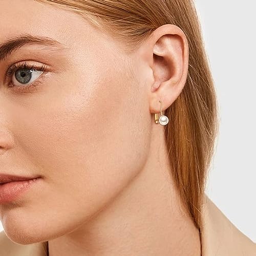 Miniatura 4 de FANZE 3Pairs 14K Gold Plated Earrings Set, Hoop Earrings, Dangle Huggie Earrings Lightweight, Jewelry Gift Women Girls