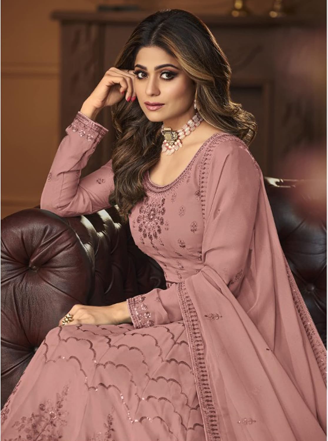 Stitched Indian Pakistani Designer Anarkali Gown Salwar Kameez Dress For Women