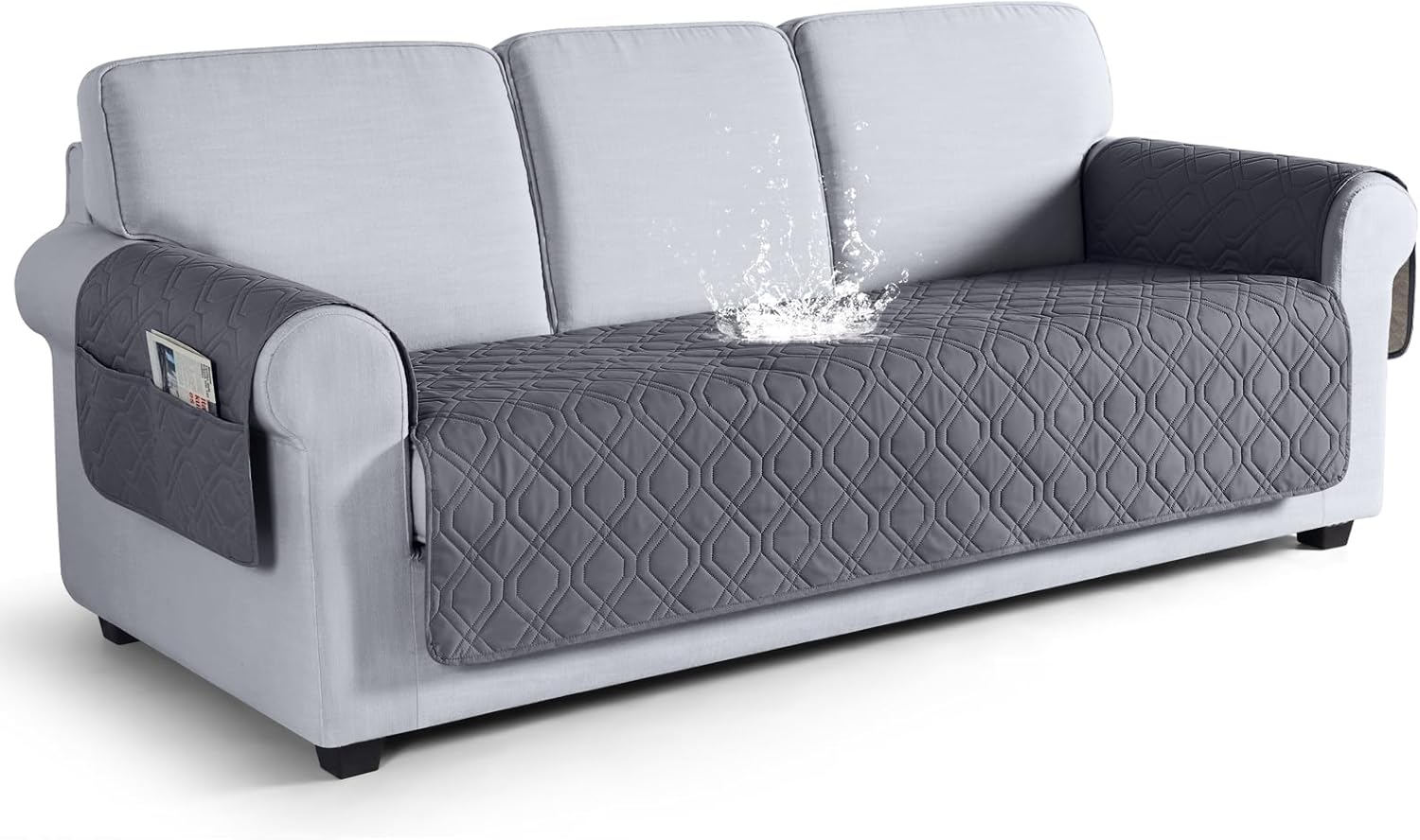 VANSOFY Couch Cover, Waterproof Sofa Covers Washable Slipcover Furniture Protector Couch Seat Covers Non-Slip Couch Cover for Dogs, Pets(Sofa, Dark Gray)