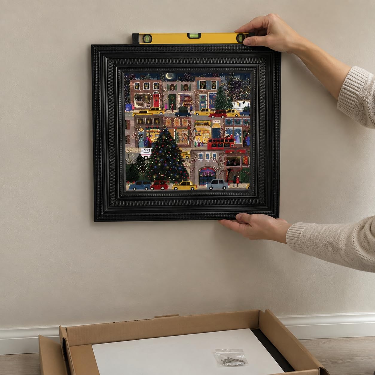 Puzzle-rahmen aus, Vintage-Kaffeebraun, 55 × 55 cm