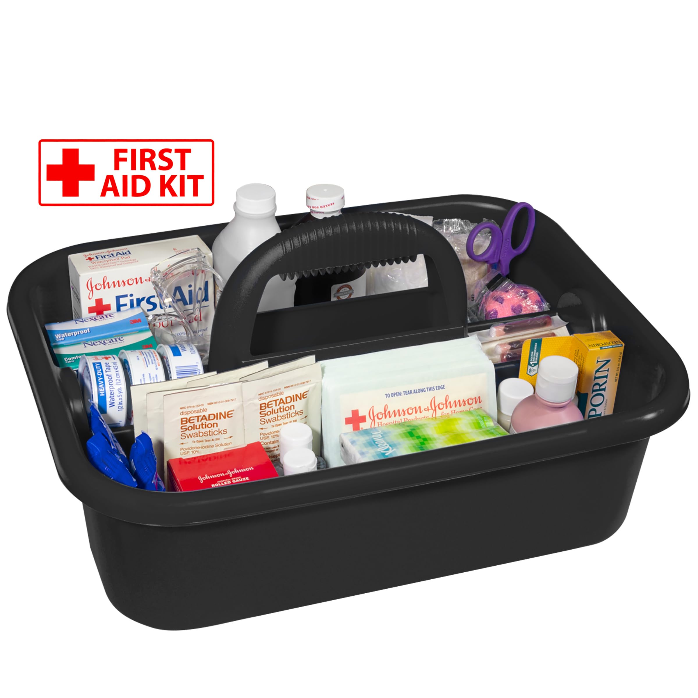 Akro-Mils 09185 Plastic Tote Tool Supply Cleaning Caddy with Handle 18-3 8-Inch x 13-7 8-Inch x 9-Inch Black — view 7