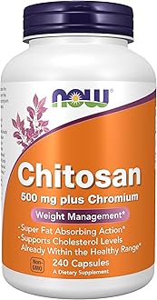 NOW Supplements, Chitosan 500 mg plus Chromium, Weight Management*, 240 Veg Capsules