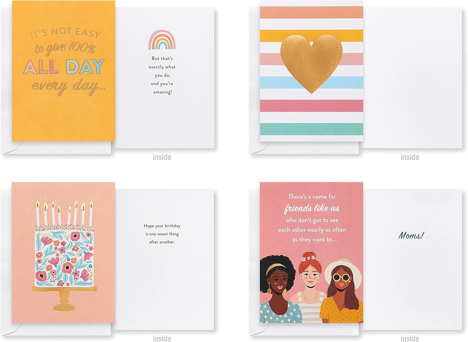 American Greetings Deluxe Cards with Envelopes, Mom Friend (32-Count)