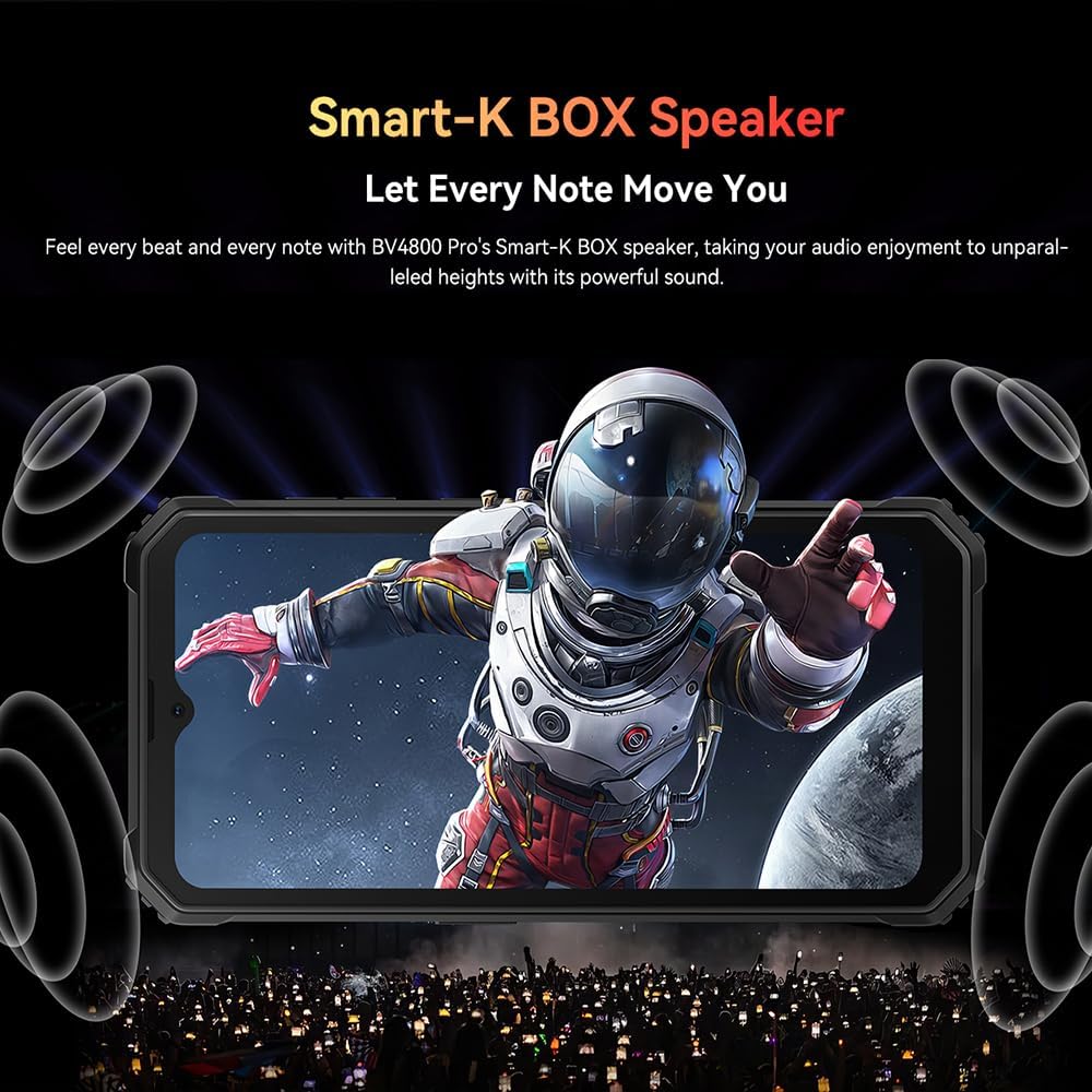 Image of the Blackview BV4800 Pro's 6.56-inch HD+ IPS display, highlighting features like Corning Gorilla Glass 5, 269 PPI, 83% screen-to-body ratio, 60Hz refresh rate, and 120Hz touch samptaxa de ling.