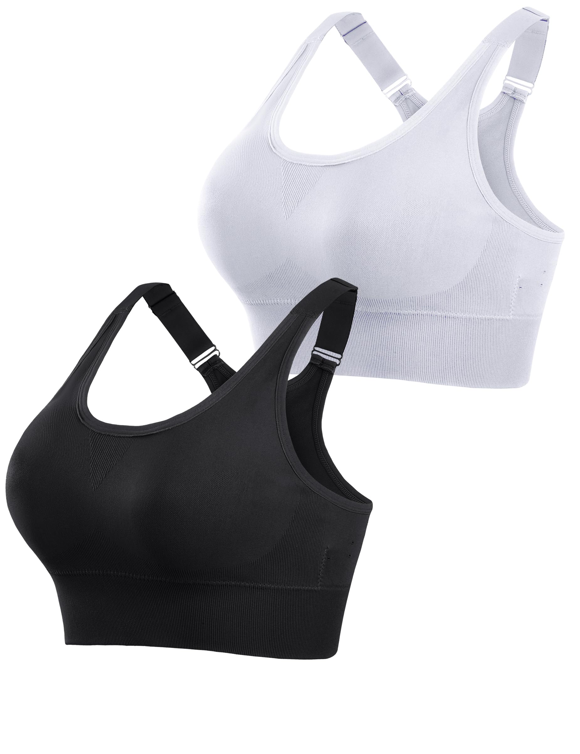 Litherday Reggiseno Sportivo Donna Supporto Medio Senza Ferretti Imbottiture Estraibili Traspirante per Fitness Yoga Corsa Palestra S-XXL