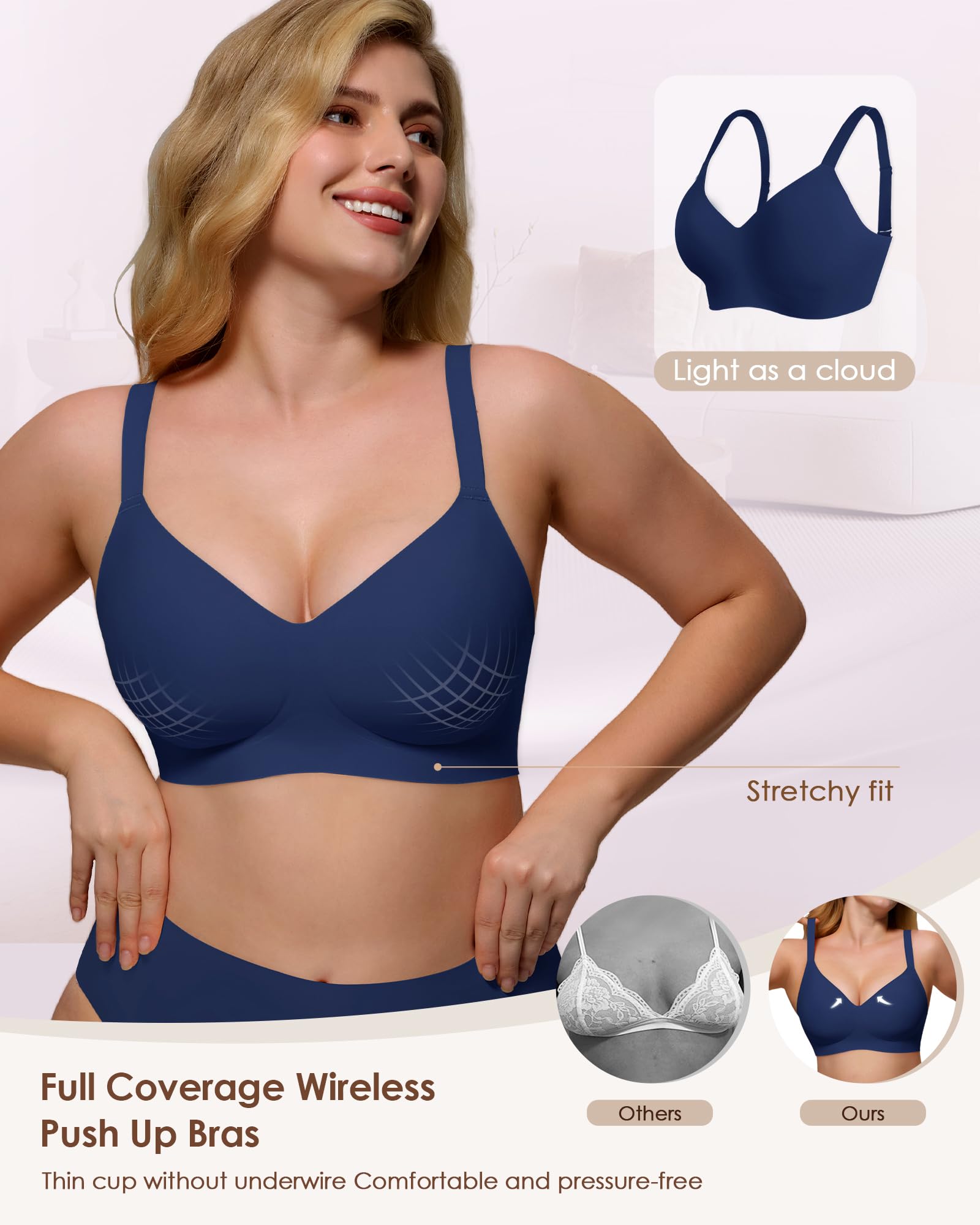 As Fairy Wire-Free Seamless Bra with Jelly Strip Technology Soutien-Gorge de T-Shirt Femme