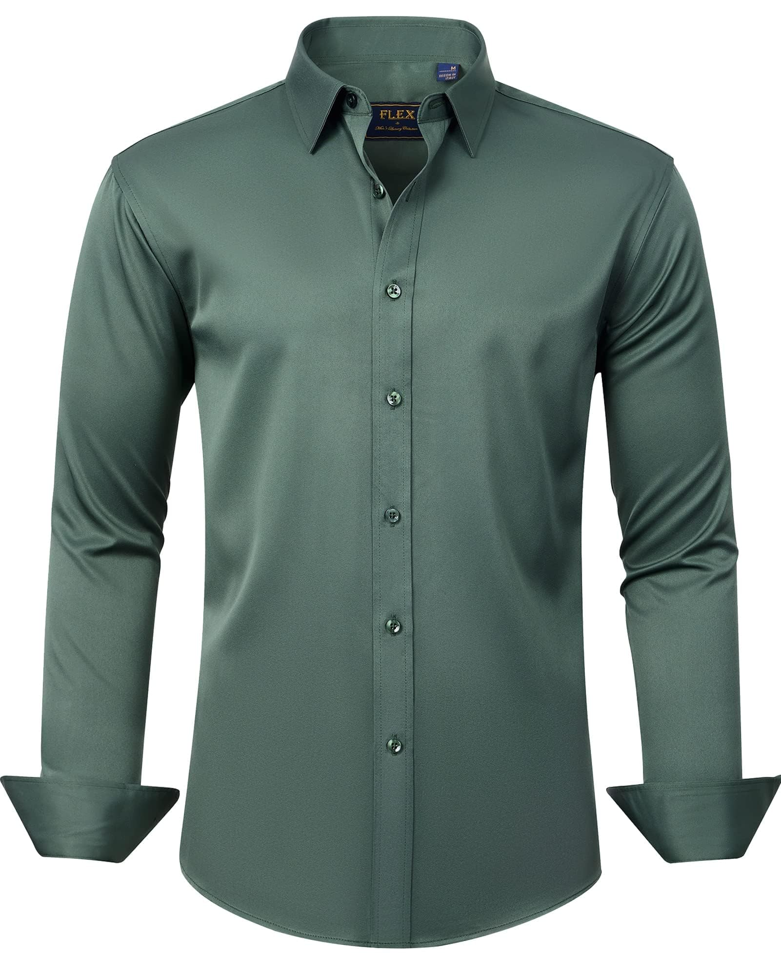 J.Ver Men’s Shirt, Plain Colours, Stretch, Long Sleeve, Regular Fit, Casual Shirts, Easy Iron, Business Shirt, Suit Shirt