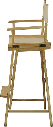 Miniatura 5 de American Trails - Silla de director extra ancha prémium de 30 pulgadas, marco natural con lienzo natural, altura de barra