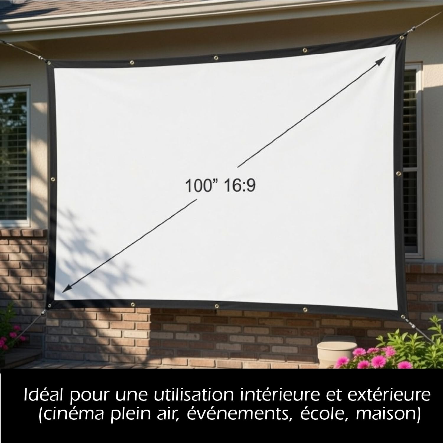 KYF Kit Cinéma Portable – Vidéoprojecteur Android Rechargeable + Mur d'Enceintes Bluetooth + Écran 100"
