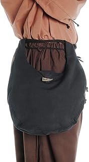 Borsa medievale Egil in cotone, marrone, rosso, nero, abbigliamento LARP