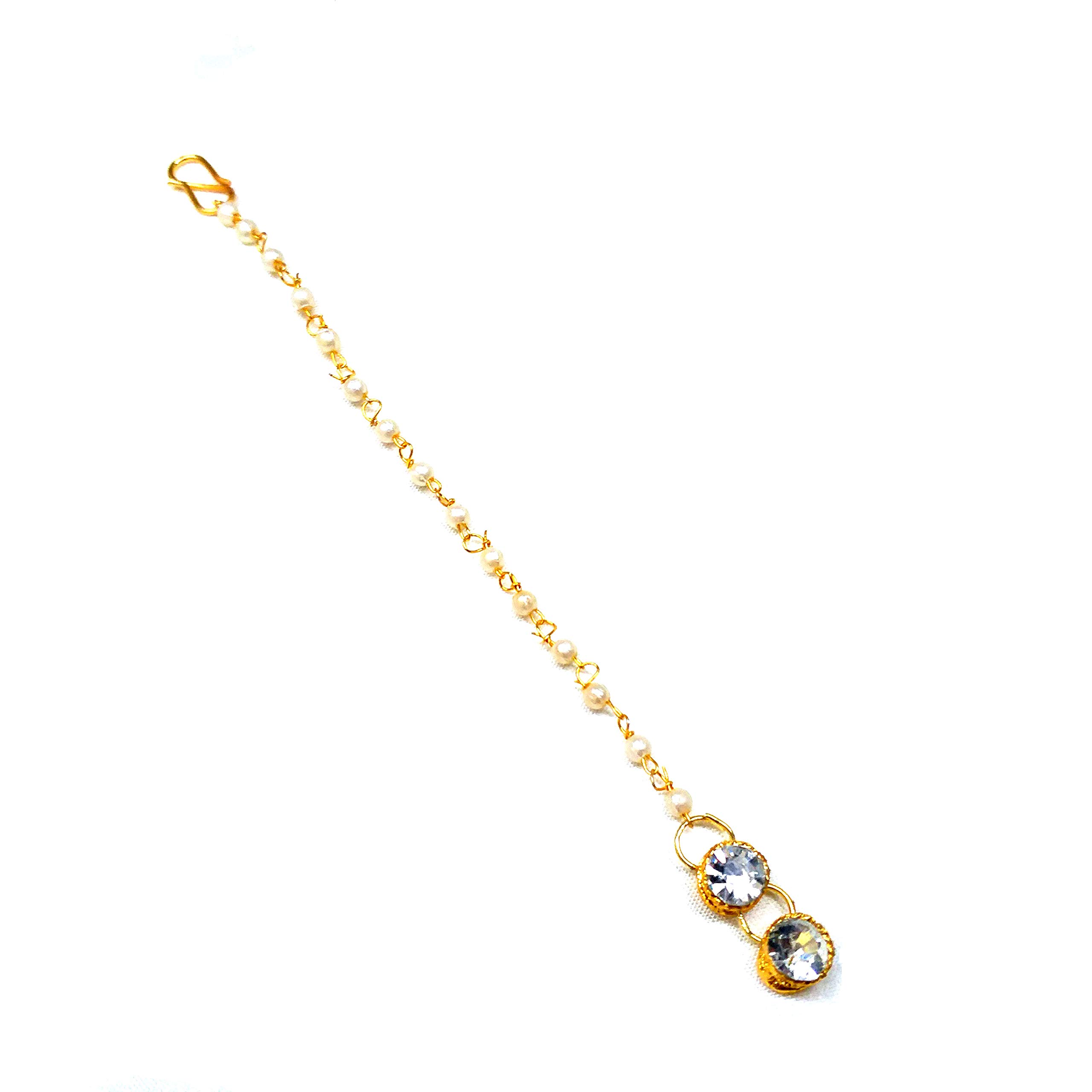 Traditional Pearl Chain Golden kundan Rajsthani Mangtika Bindi Set (B083ZCYY41) Amazon Price History, Amazon Price Tracker