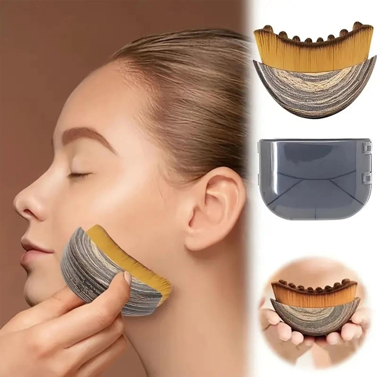 Masseur de drainage lymphatique pour le visage et le corps - Brosse lymphatique portable pour contour de la mâchoire, soulagement de la fatigue, brossage à sec - Avec étui de transport