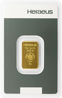 5 Gramm Goldbarren Heraeus in Blister - Feingold 999.9-5g Gold - Prägefrisch - LBMA Zertifiziert - NEU