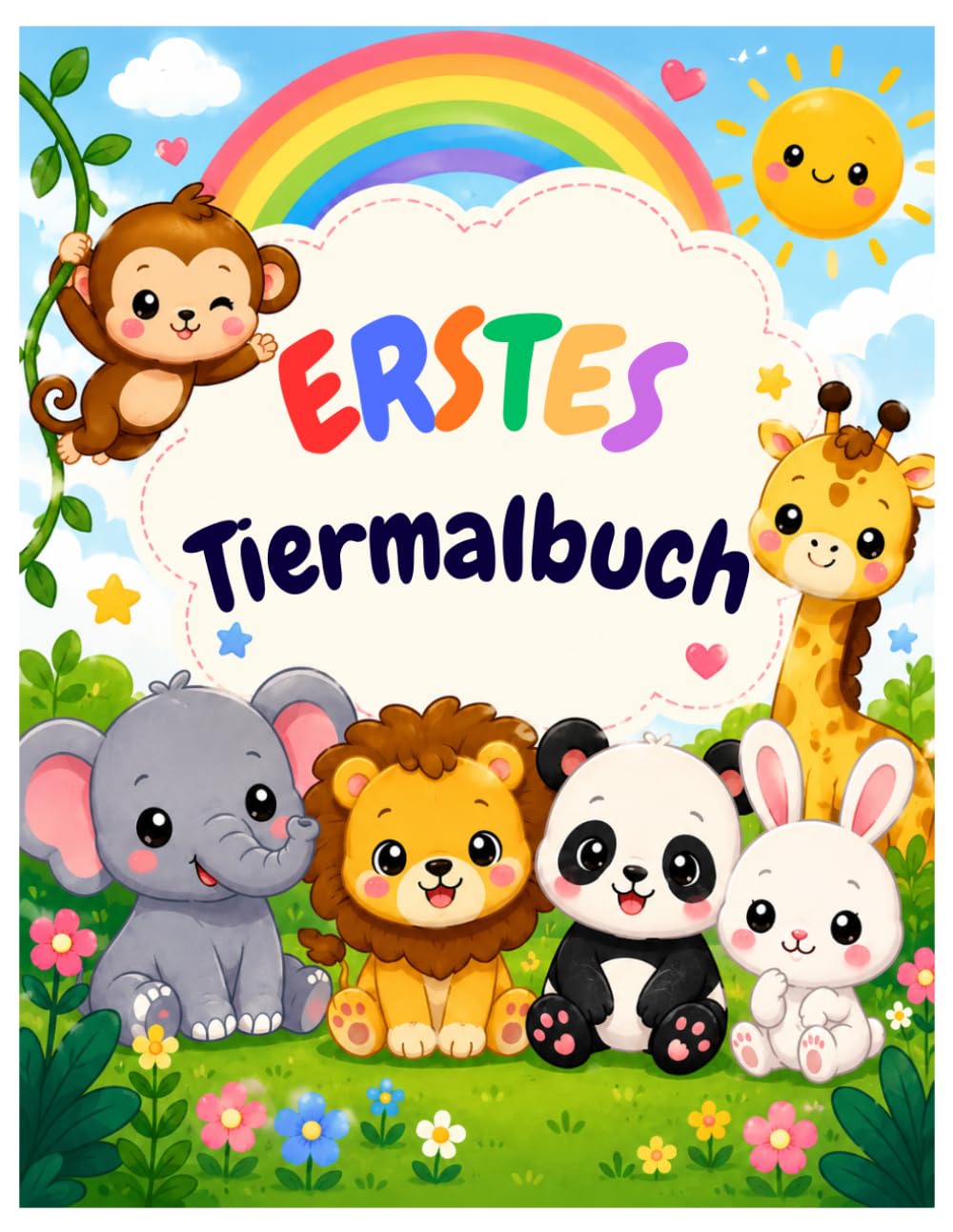 Erstes Tiermalbuch: 15 süße Kawaii-Tiere zum Ausmalen
