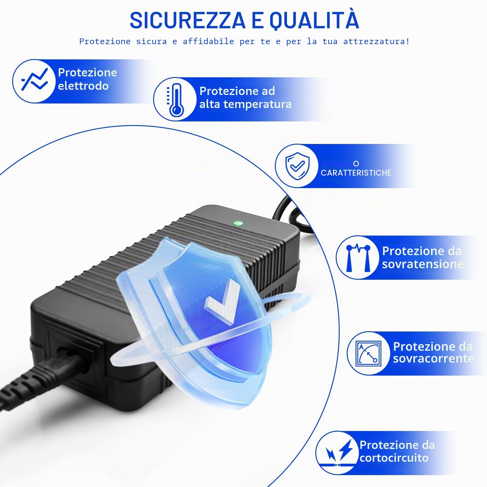 53,5 V, 2 A, caricabatterie per NIU KQI2 KQI3, caricabatterie per batteria di scooter elettrico, caricabatterie per scooter con spina EU per KQi3 Pro/Max/Sport/KQi2 Pro, scooter elettrico, e-bike