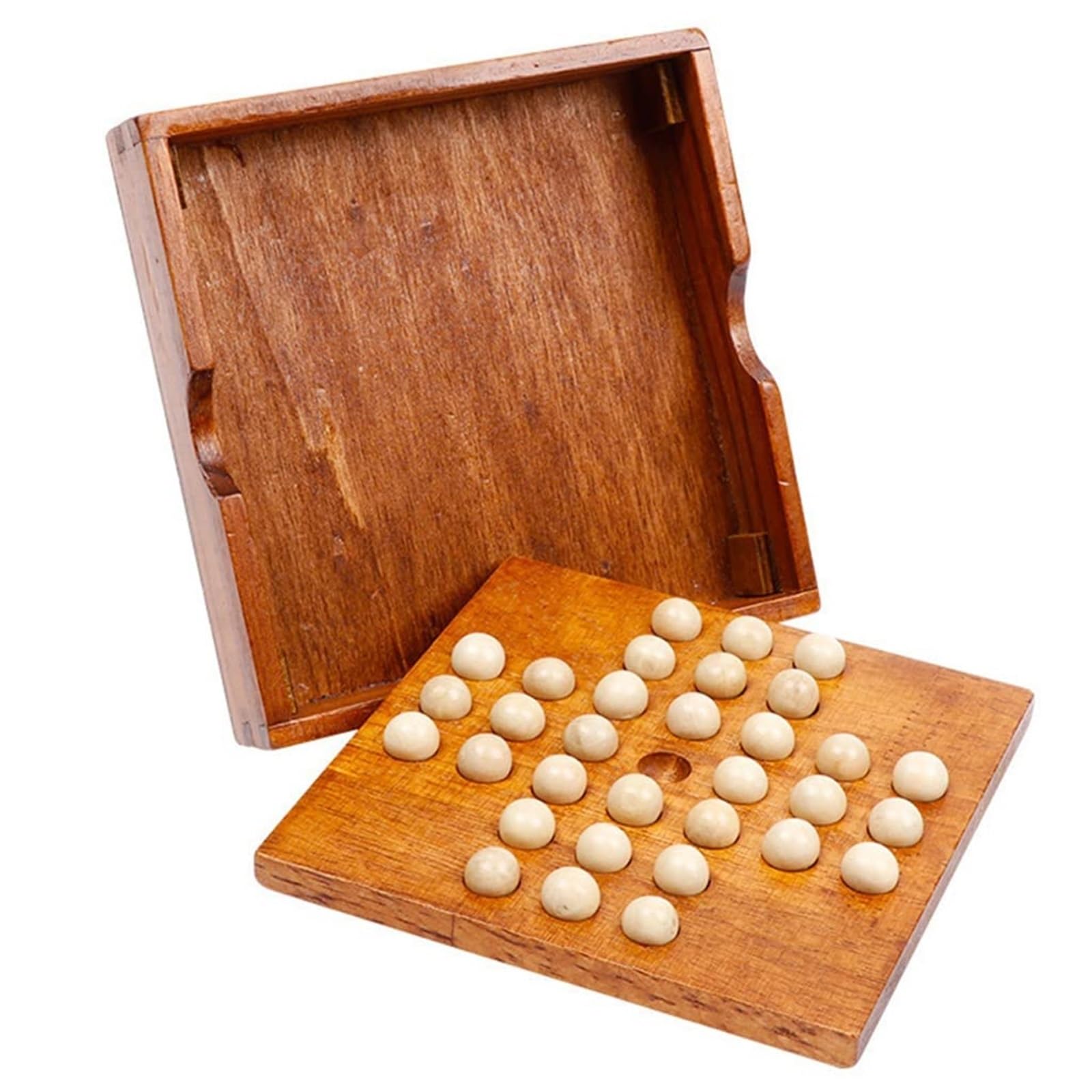 Schach Set Klassische Holzspiele for Reisen, Einzelspieler-Spiel, Kinderpuzzle, Indoor-Partyspiel Schachbrett