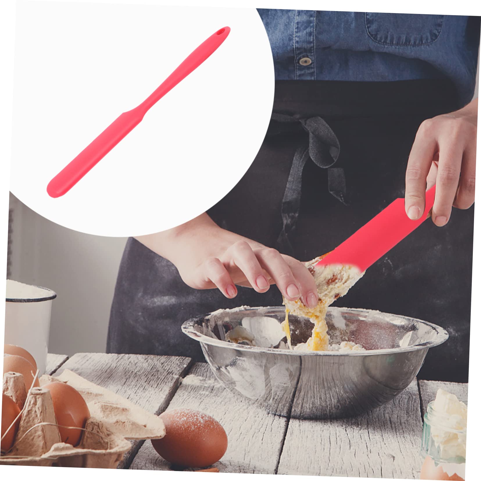 Espátula De Silicona De Mango Resistente Al Calor Para Mezclar Pasteles Raspador De Masa Para Hornear Herramienta De Repostería