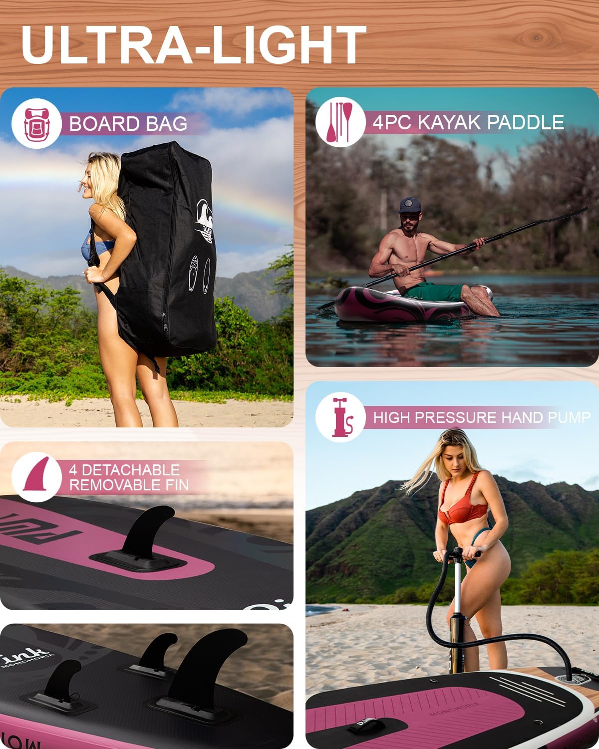 DAMA 11'*34"*6" Stand Up Paddle Board, Inflatable Paddle Board,Inflatable Paddle Boards for Adults w/a Wide, Smooth and Non Slip Deck, Versatile Styles, Suitable for Adults
