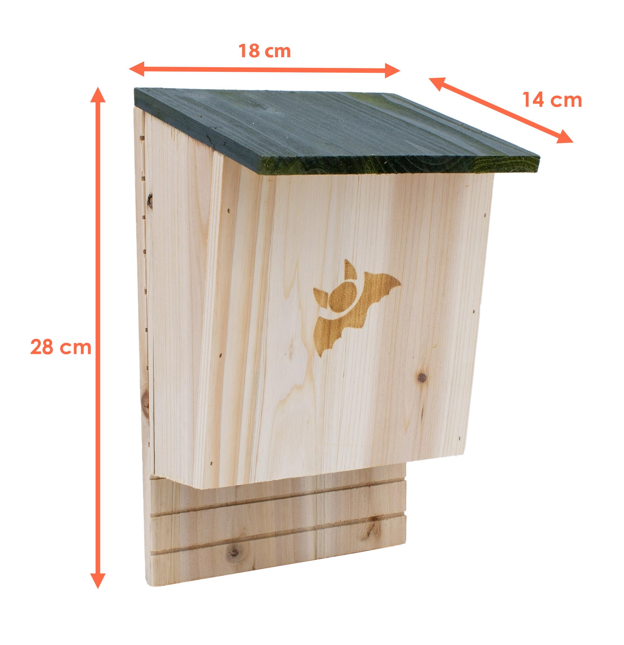 Casa de murciélagos de madera – 28 x 18 cm – Caja para colgar para murciélagos – Caja nido